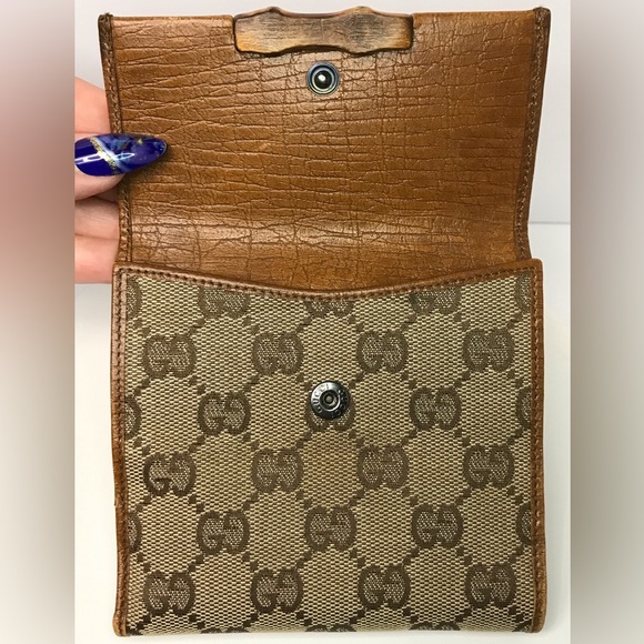 GUCCI Bamboo Canvas/Leather Bifold Wallet ππ₯ - Picture 11 of 17